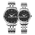 Calendar japan movt 5atm,10atm water resistant all solid stainless steel watches for couple